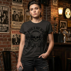 Music Is Not Dead Skull Headphones Rock Graphic T-Shirt