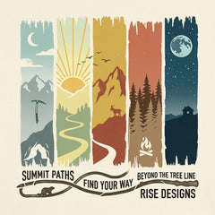 Summit Paths Retro Heather Olive Zip-Up Hoodie