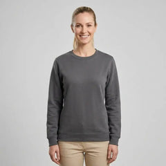 Model wearing Dark Grey crewneck