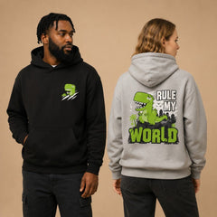 Colección de camisetas y sudaderas con capucha «Los dinosaurios gobiernan mi mundo»