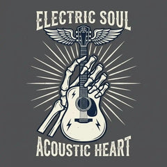 Electric Soul Acoustic Heart - Skeleton Guitar T-Shirt