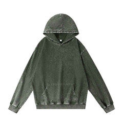 Vintage Acid Washed Heavyweight Hoodie | Retro Distressed Cotton Pullover