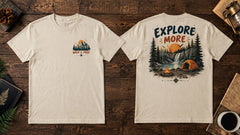 Wild and Free Explore More Outdoor Adventure Graphic Apparel Collection (T-Shirts and Hoodies)