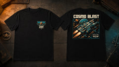Cosmo Blast Retro Sci-Fi Space Wars Graphic Apparel Collection