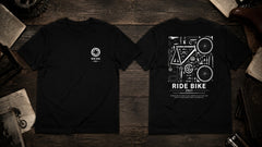 Ride Bike Vintage Mechanical Blueprint Graphic Apparel Collection (T-Shirts and Hoodies)