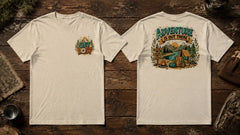 Camisetas y sudaderas con capucha gráficas para exteriores "La aventura está allá afuera"