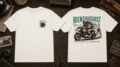 Skull Astronaut Vintage Motorcycle Cosmic Graphic Apparel Collection