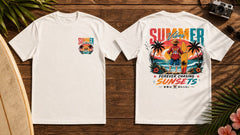 Summer Vibes Sunset Surf Anime Beach Graphic Apparel Collection
