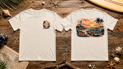 Sunset Beach Vintage Surf Wagon Graphic Apparel Collection (T-Shirts and Hoodies)