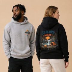 Wild and Free Explore More Outdoor Adventure Graphic Apparel Collection (T-Shirts and Hoodies)