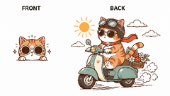 Colección de Ropa con Gráfico de Gato en Moto Retro (Camisetas y Sudaderas con Capucha)
