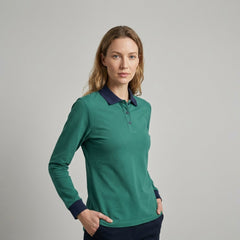 Premium Custom Long Sleeve Polo – Cotton-Feel Polyester Team Uniform & Workwear