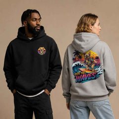 Retro Summer Bulldog Surf Graphic Apparel Collection (T-Shirts and Hoodies)
