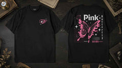 Pink Butterfly Y2K Cyber Grunge Graphic Apparel Collection (T-Shirts and Hoodies)
