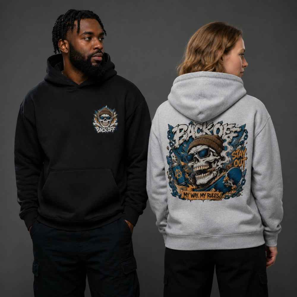 Back Off Skull Streetwear Graphic T-Shirts and Hoodies