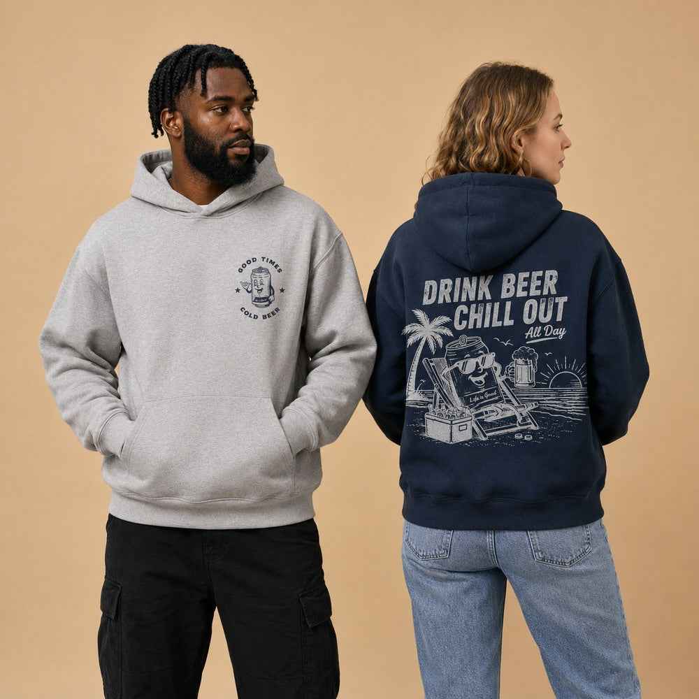 Chill Out Beer Can Retro Graphic Apparel Collection
