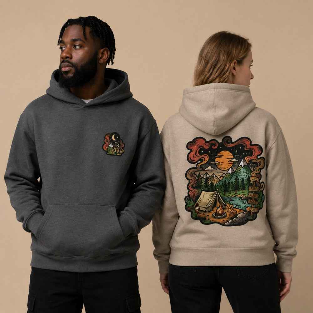 Wild and Free Retro Camp Graphic Hoodies and T-Shirts
