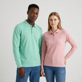 Custom 100% Cotton Long Sleeve Polo | Soft 280gsm Heavyweight Uniforms - MintiClothing
