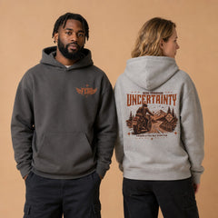 Ride Through Uncertainty Biker Graphic Apparel Collection