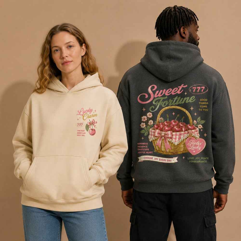 Sweet Fortune Cherry Retro Graphic Hoodies and T-Shirts