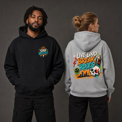 Live Loud Break Rules Streetwear Graphic Apparel Collection