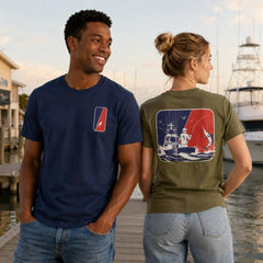 Colección de Ropa Gráfica Retro Costera de Pesca Deportiva de Marlín