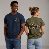 Ropa vintage con diseño de pescador esqueleto (camisetas y sudaderas con capucha)
