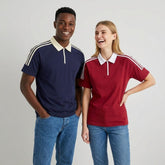 Custom Quarter-Zip Polo Shirt | 100% Cotton 3-Stripe Team Apparel
