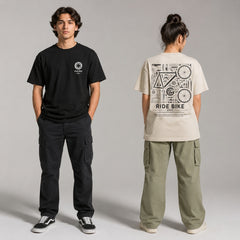Ride Bike Vintage Mechanical Blueprint Graphic Apparel Collection (T-Shirts and Hoodies)