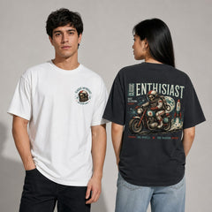 Skull Astronaut Vintage Motorcycle Cosmic Graphic Apparel Collection