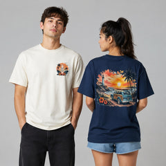 Sunset Beach Vintage Surf Wagon Graphic Apparel Collection (T-Shirts and Hoodies)