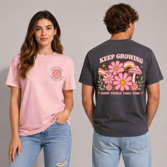 Keep Growing Groovy Floral Graphic Apparel (T-Shirts and Hoodies)