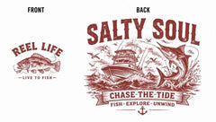 Salty Soul Maritime Vintage Fishing Graphic T-Shirts & Hoodies
