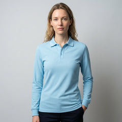 Premium Custom Long Sleeve Polo - Mercerized Cotton Pique Uniforms