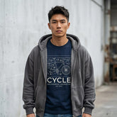 Mechanical Geometry Cycling Technical Tee - Vintage Bicycle Engineering Graphic