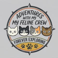 Adventures With My Feline Crew Hiking Cat Tee