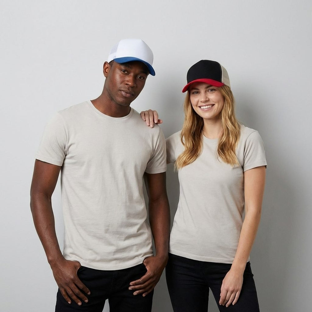 Custom 5-Panel Trucker Hat | Cotton Mesh Cap for Team Uniforms - MintiClothing