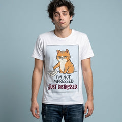 Just Distressed: Grumpy Orange Cat Billing Humor