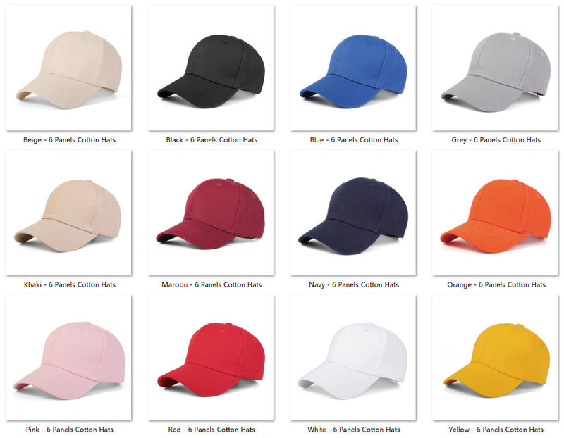 Custom 6-Panel Cotton Dad Hat – Premium Embroidered Team Cap Color Sheet