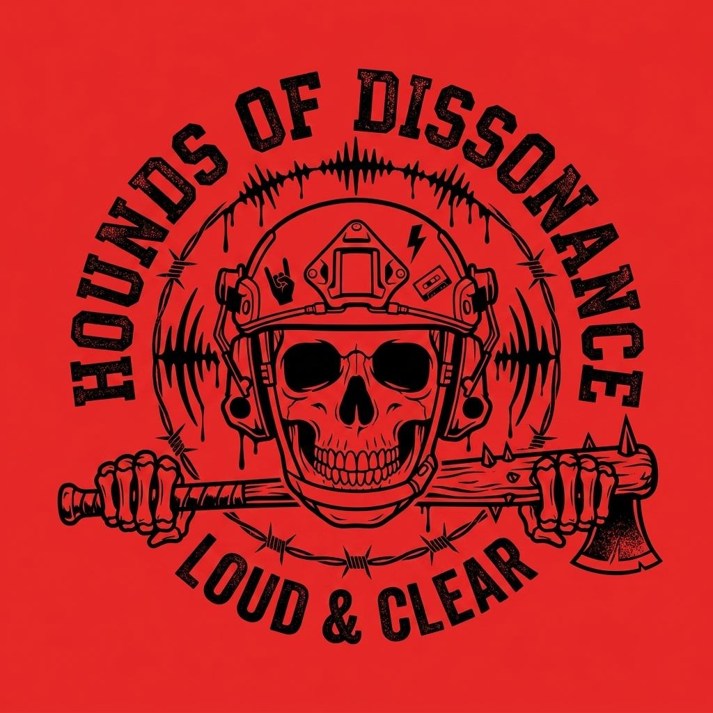 Hounds of Dissonance Loud & Clear Tactical Skull Rock Tee
