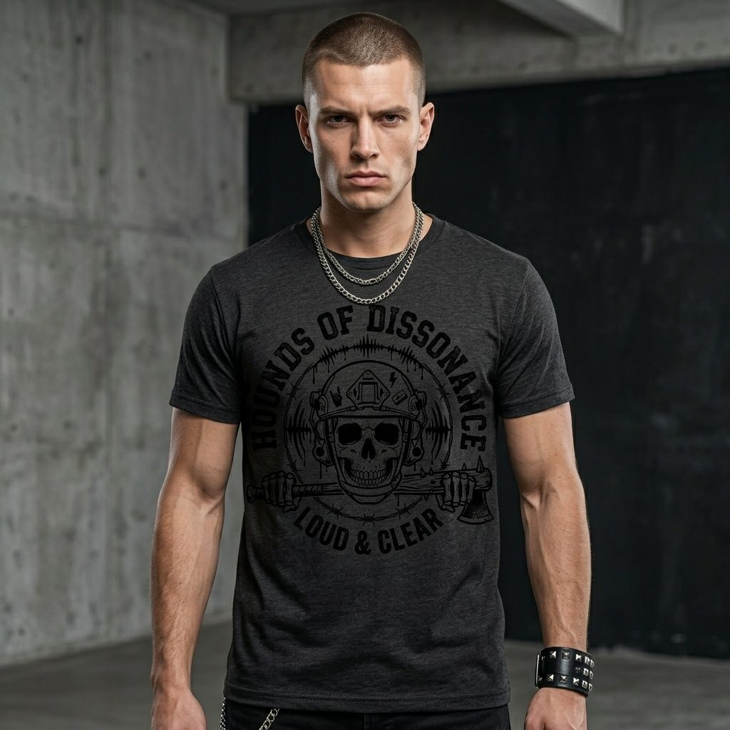 Hounds of Dissonance Loud & Clear Tactical Skull Rock Tee