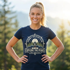 Summit Walkers Club: Explore The Peaks Hiking Graphic Tee