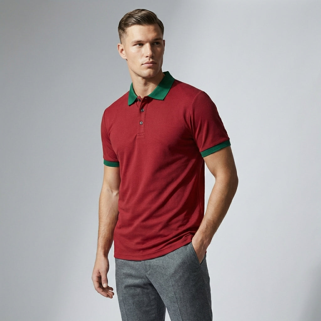 Custom Contrast Trim Polo Shirt | 220g Polyester Team Uniforms