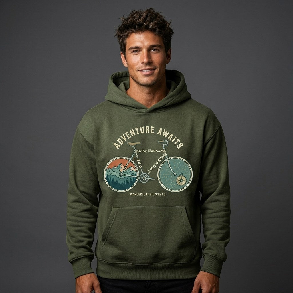 Wanderlust Bicycle Co Adventure Tee - Explore the Unknown Cycling Graphic