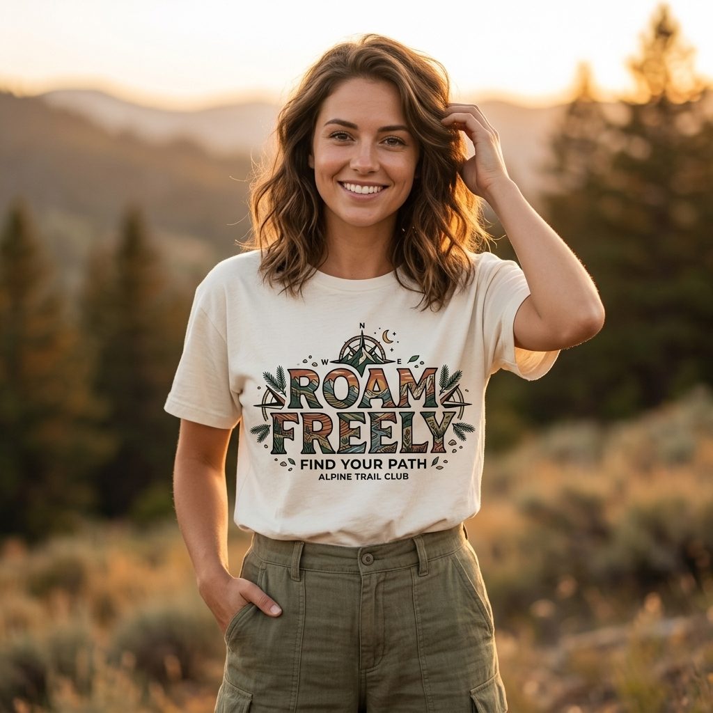 Roam Freely Women's Olive Mountain Graphic Hoodie