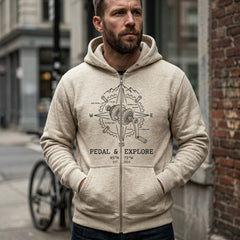 Pedal & Explore Compass Cycling Design - Adventure Navigation Graphic