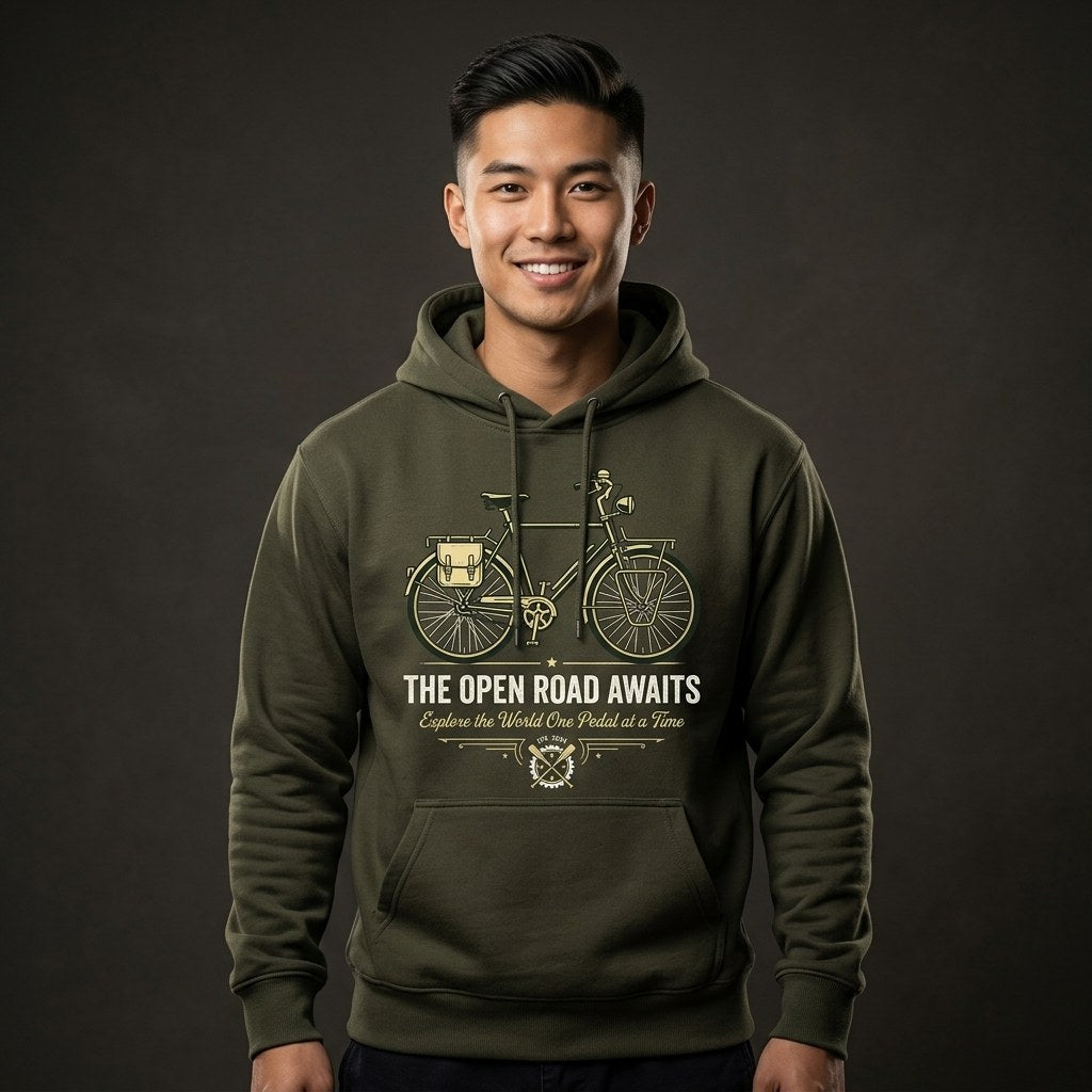 Retro Touring Heritage Cycling Graphic - The Open Road Awaits