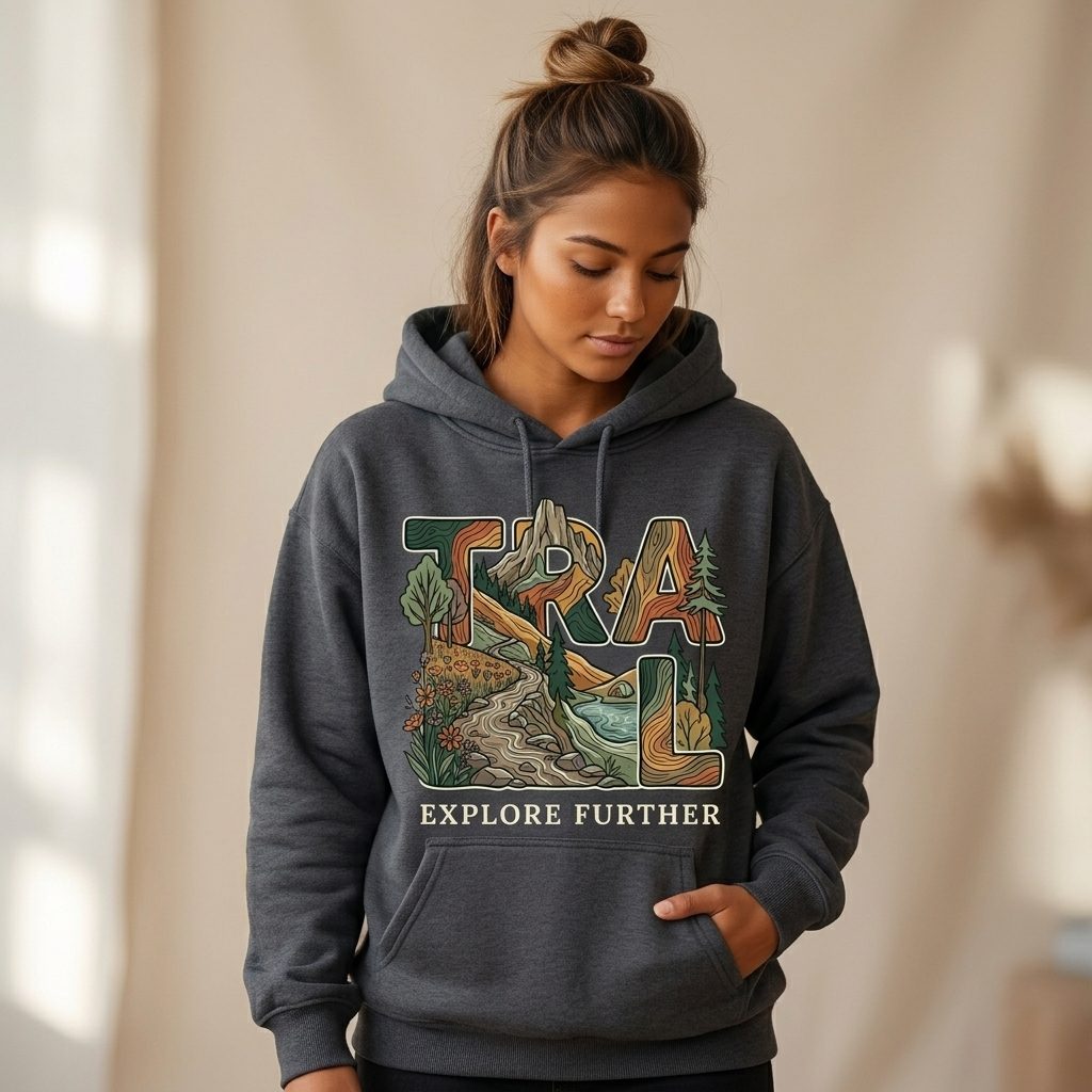 Womens Dark Gray Trail Landscape