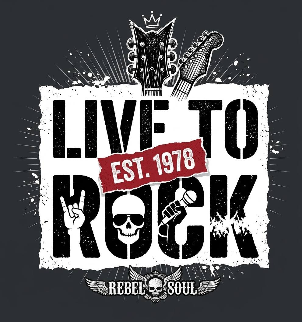 Live To Rock Rebel Soul Music Graphic