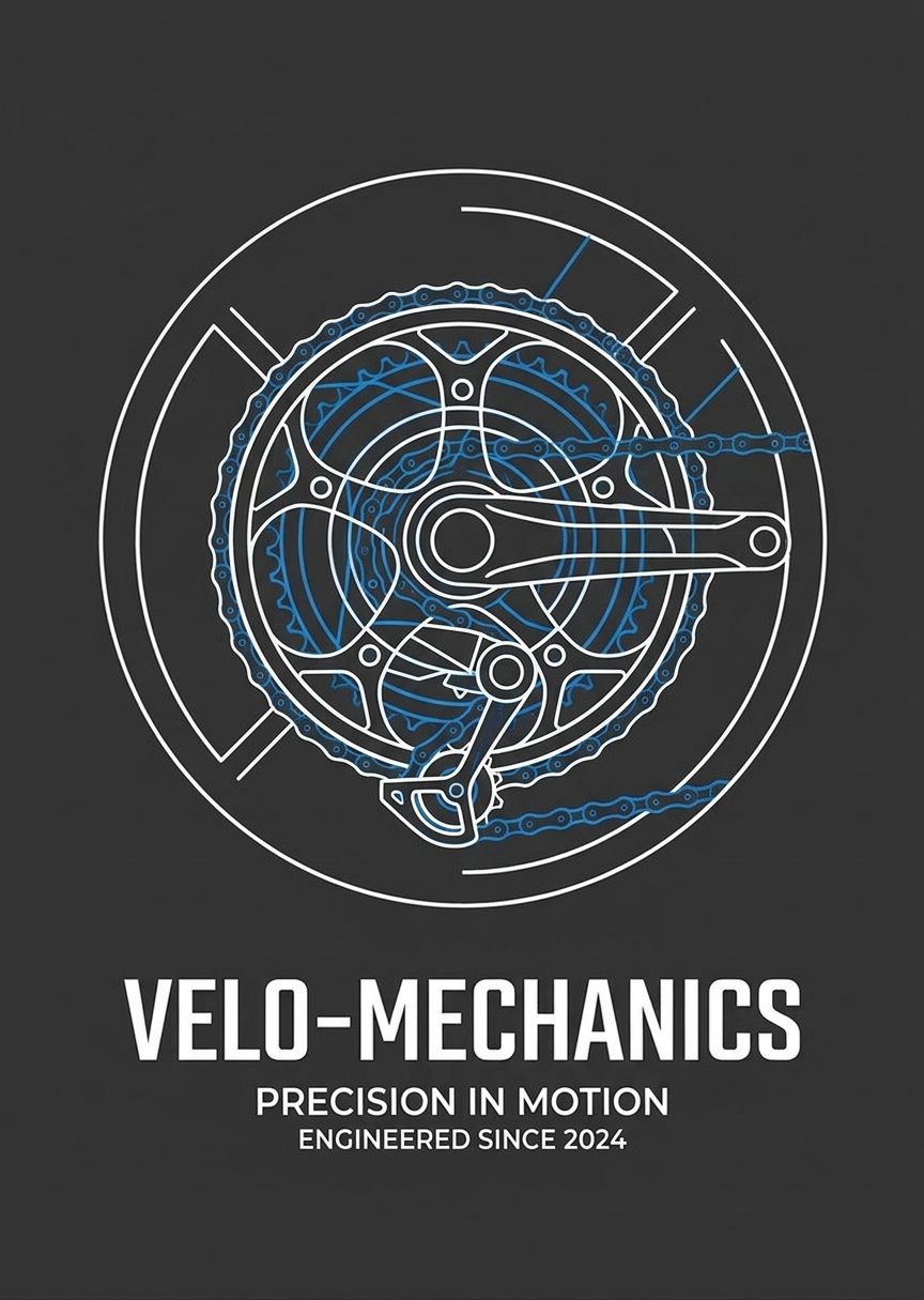 Velo Mechanics Drivetrain Cycling Tee - Precision in Motion Graphic